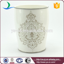Classical decal ceramic trash can wholesale
